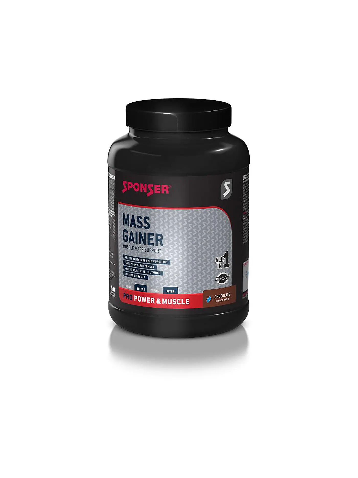 SPONSER | Mass Gainer Schokolade, 1200 g Dose | 